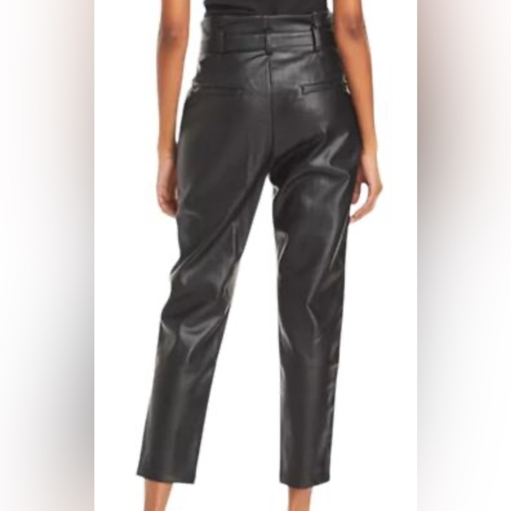 NWT- Lucy Paris Black Cropped Paperbag Pants - Picture 4 of 11